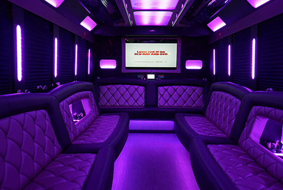 opulent party bus lounge